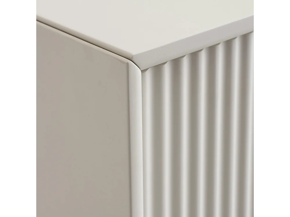 Jura - Buffet haut 2 portes en bois et métal H125cm - Grège