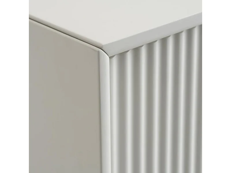 Jura - Buffet haut 2 portes en bois et métal H125cm - Grège