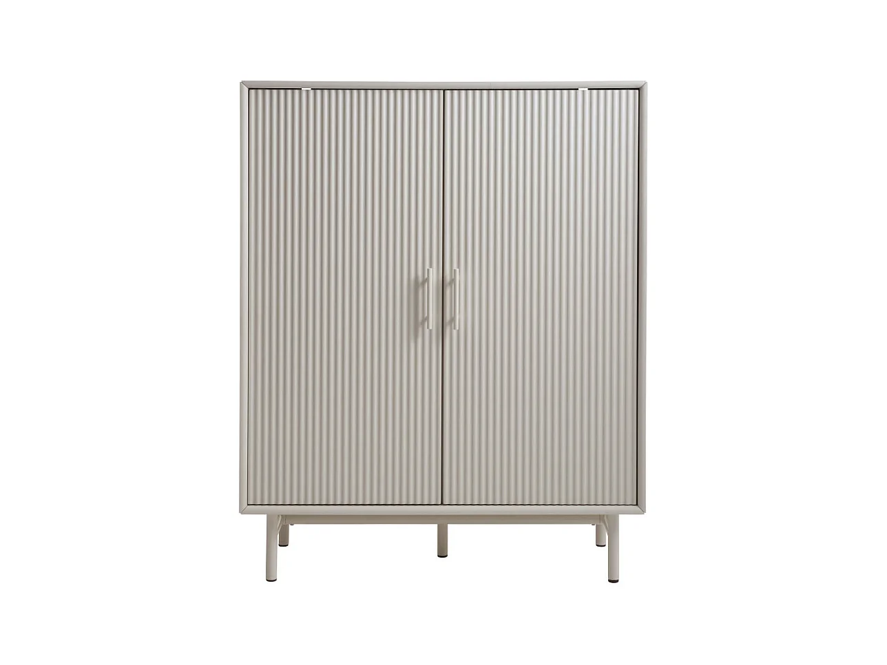 Jura - Buffet haut 2 portes en bois et métal H125cm - Grège