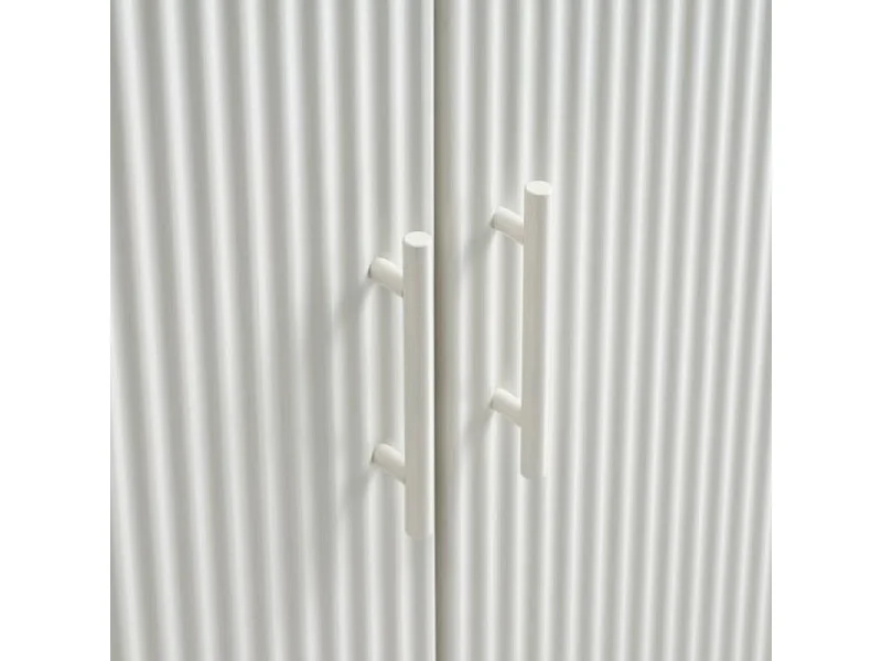 Jura - Buffet haut 2 portes en bois et métal H125cm - Grège