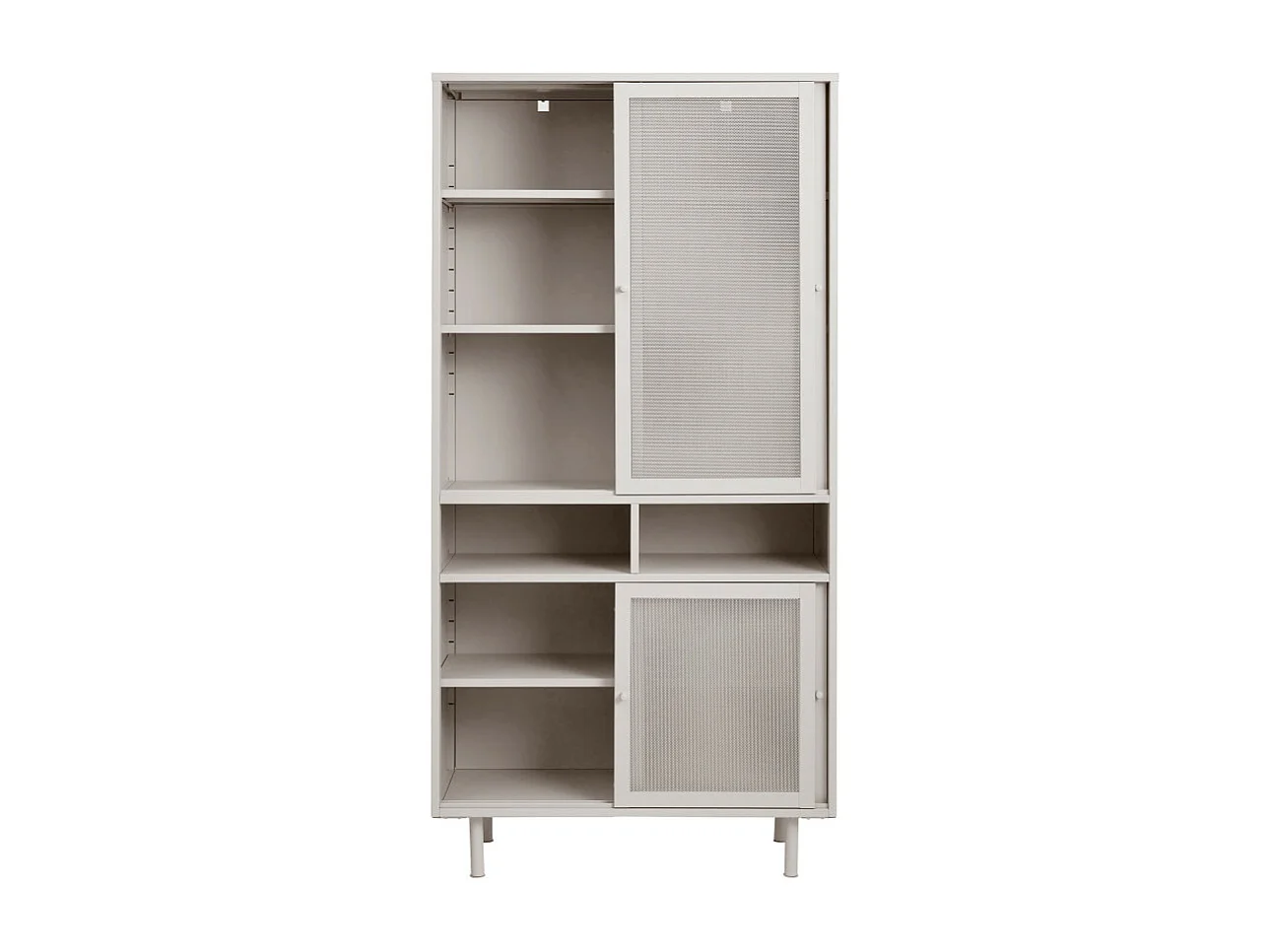Kiso - Vaisselier 4 portes, 2 niches en métal H180cm - Grège