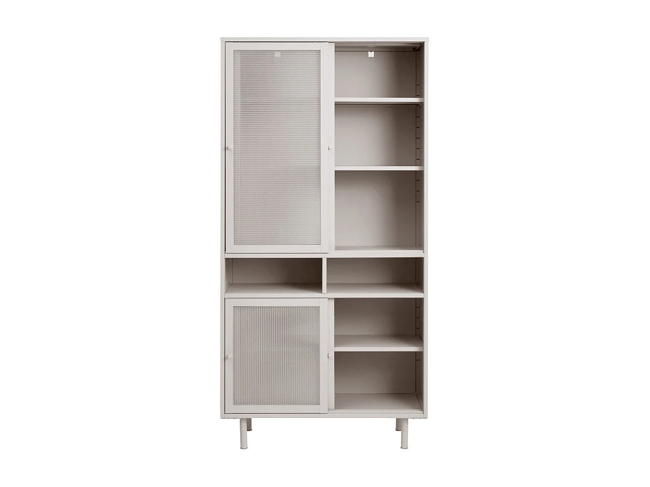 Kiso - Vaisselier 4 portes, 2 niches en métal H180cm - Grège