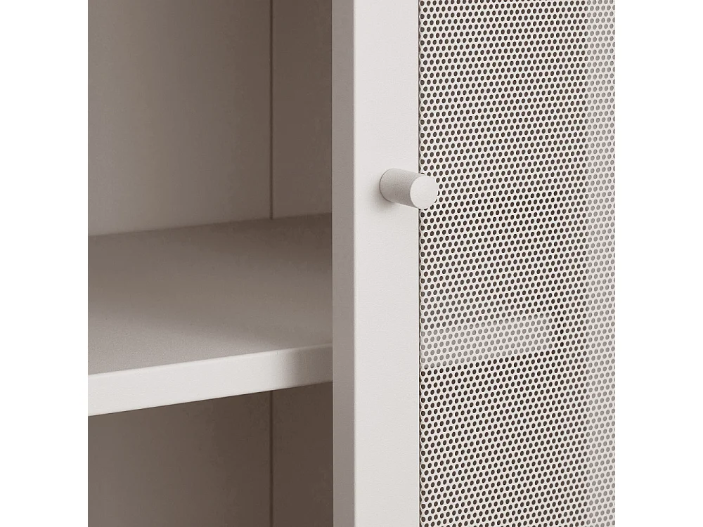 Kiso - Vaisselier 4 portes, 2 niches en métal H180cm - Grège