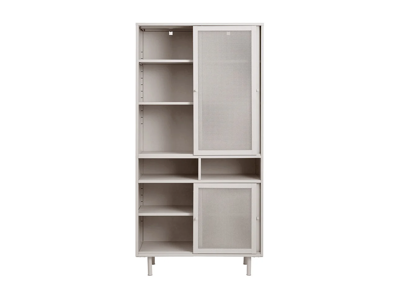 Kiso - Vaisselier 4 portes, 2 niches en métal H180cm - Grège