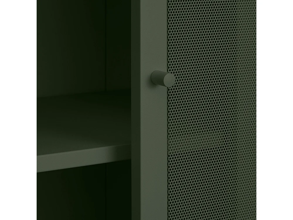 Kiso - Vaisselier 4 portes, 2 niches en métal H180cm - Vert olive