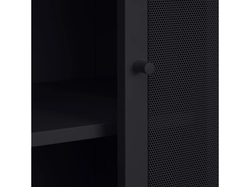 Kiso - Vaisselier 4 portes, 2 niches en métal H180cm - Noir