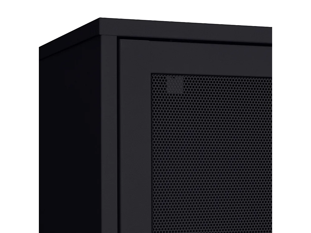 Kiso - Vaisselier 4 portes, 2 niches en métal H180cm - Noir