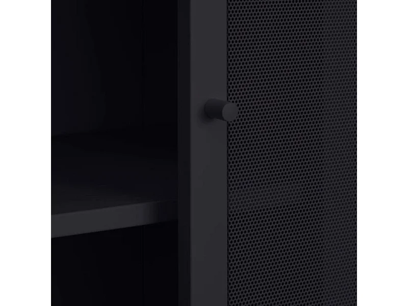 Kiso - Vaisselier 4 portes, 2 niches en métal H180cm - Noir