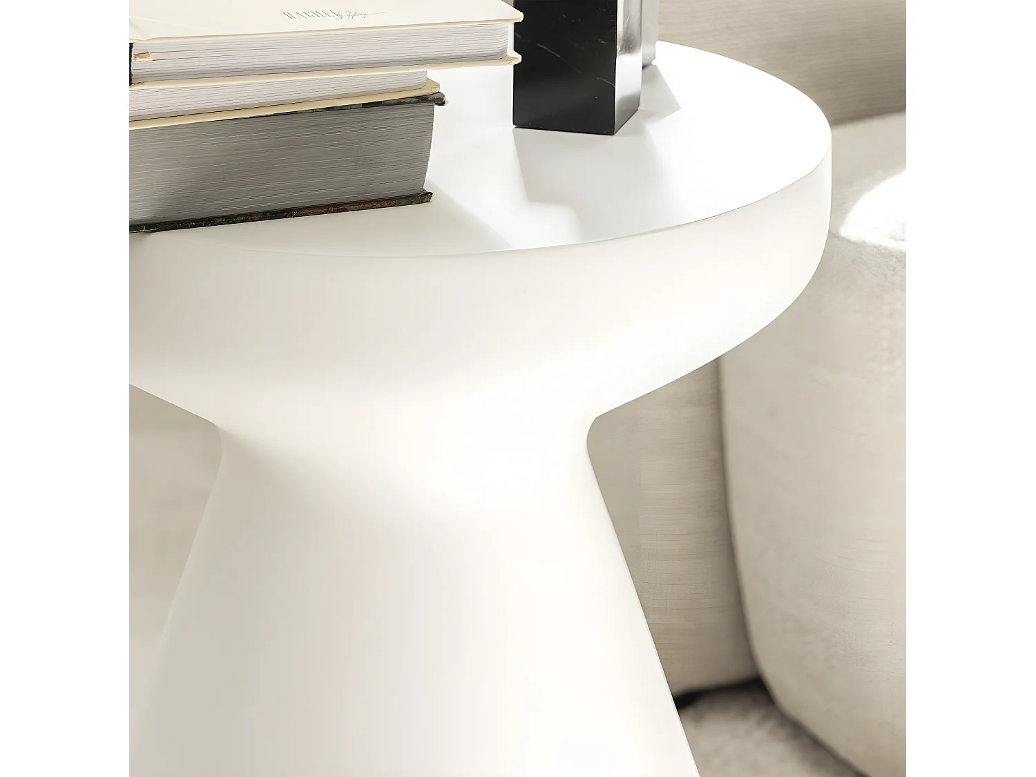 Danli - Tabouret en fibre de ciment H45cm - Blanc