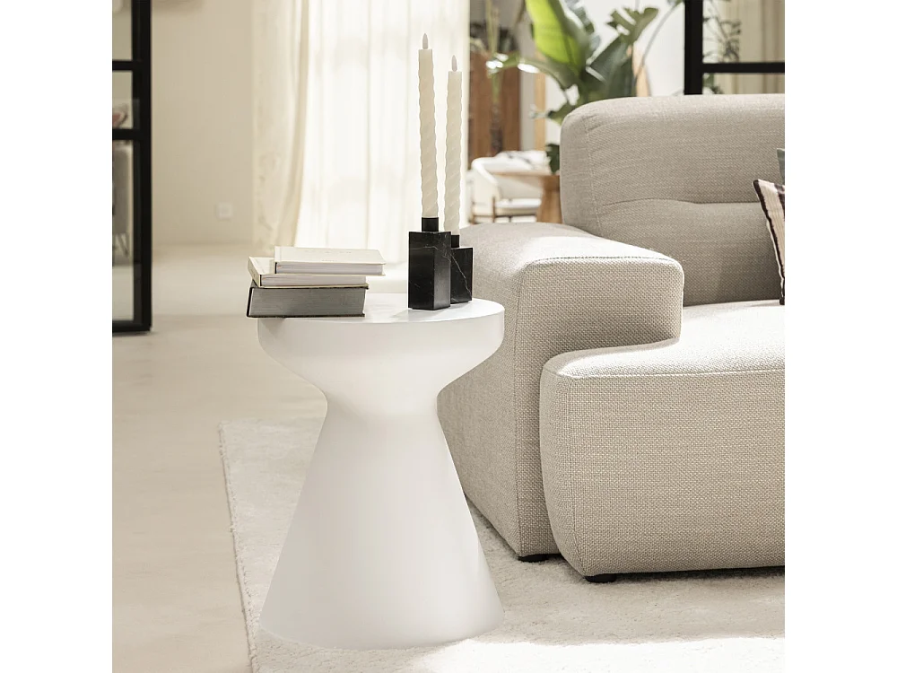 Danli - Tabouret en fibre de ciment H45cm - Blanc