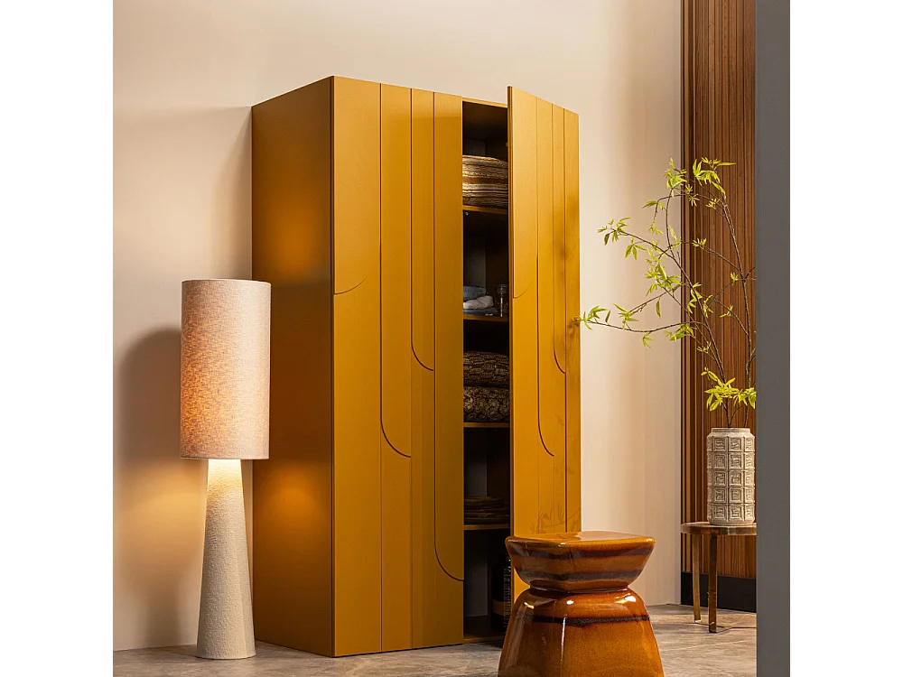 Loft - Lampadaire en tissu bouclette H130cm - Beige