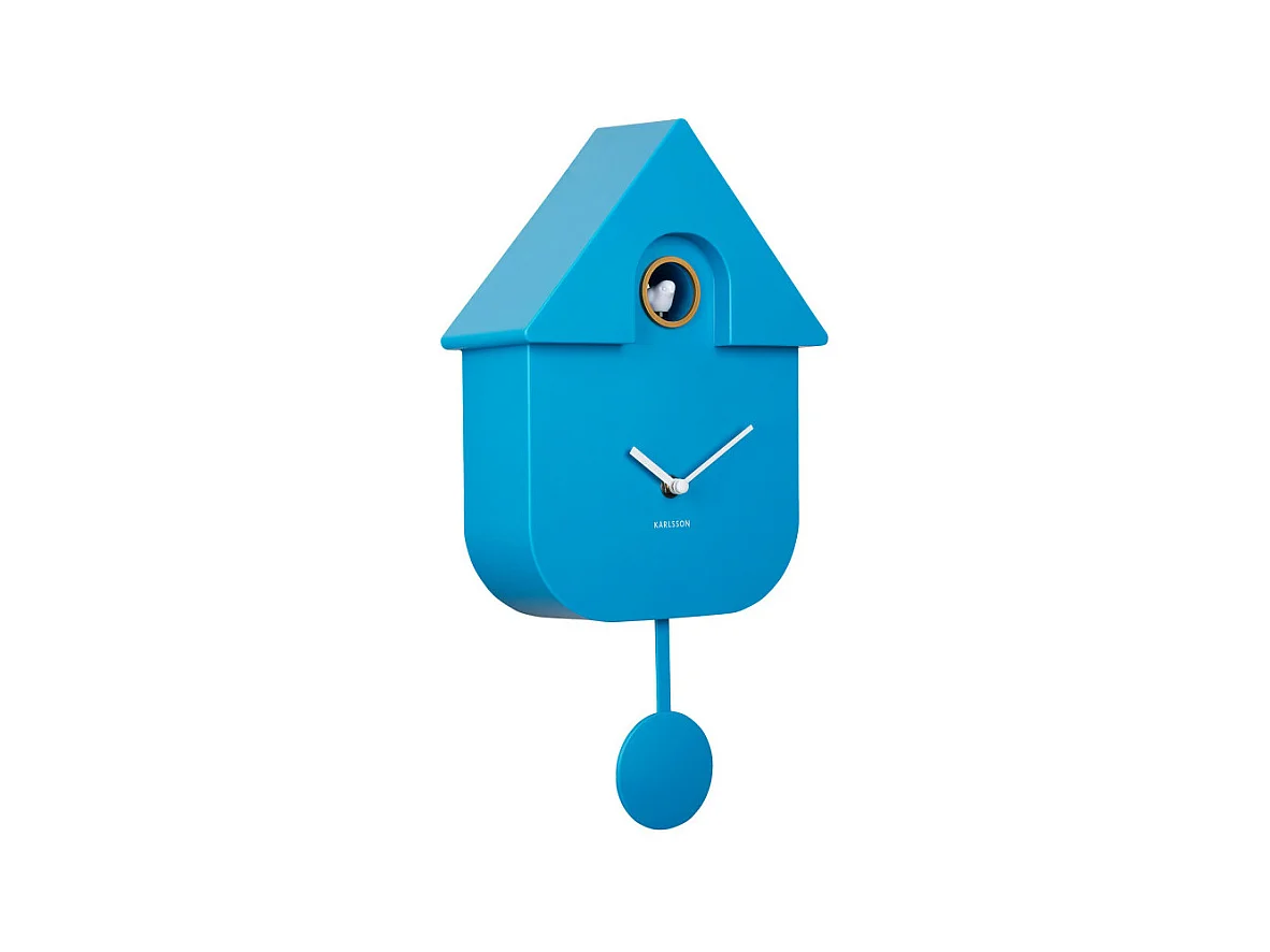 Wandklok Modern Cuckoo - Helderblauw