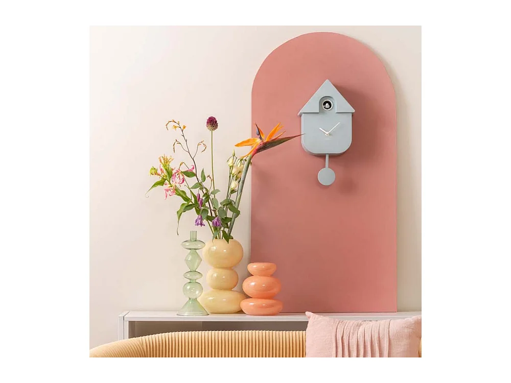Wandklok Modern Cuckoo - Helderblauw