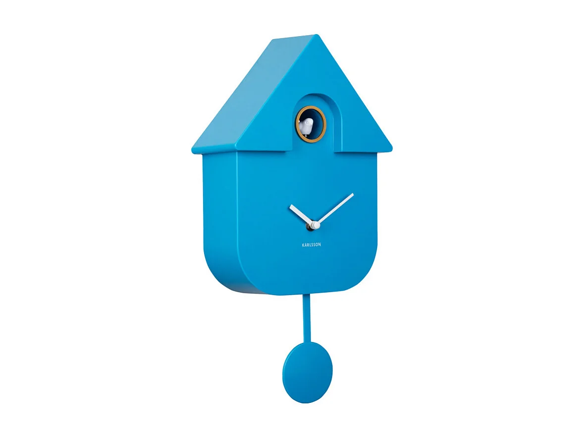 Wandklok Modern Cuckoo - Helderblauw