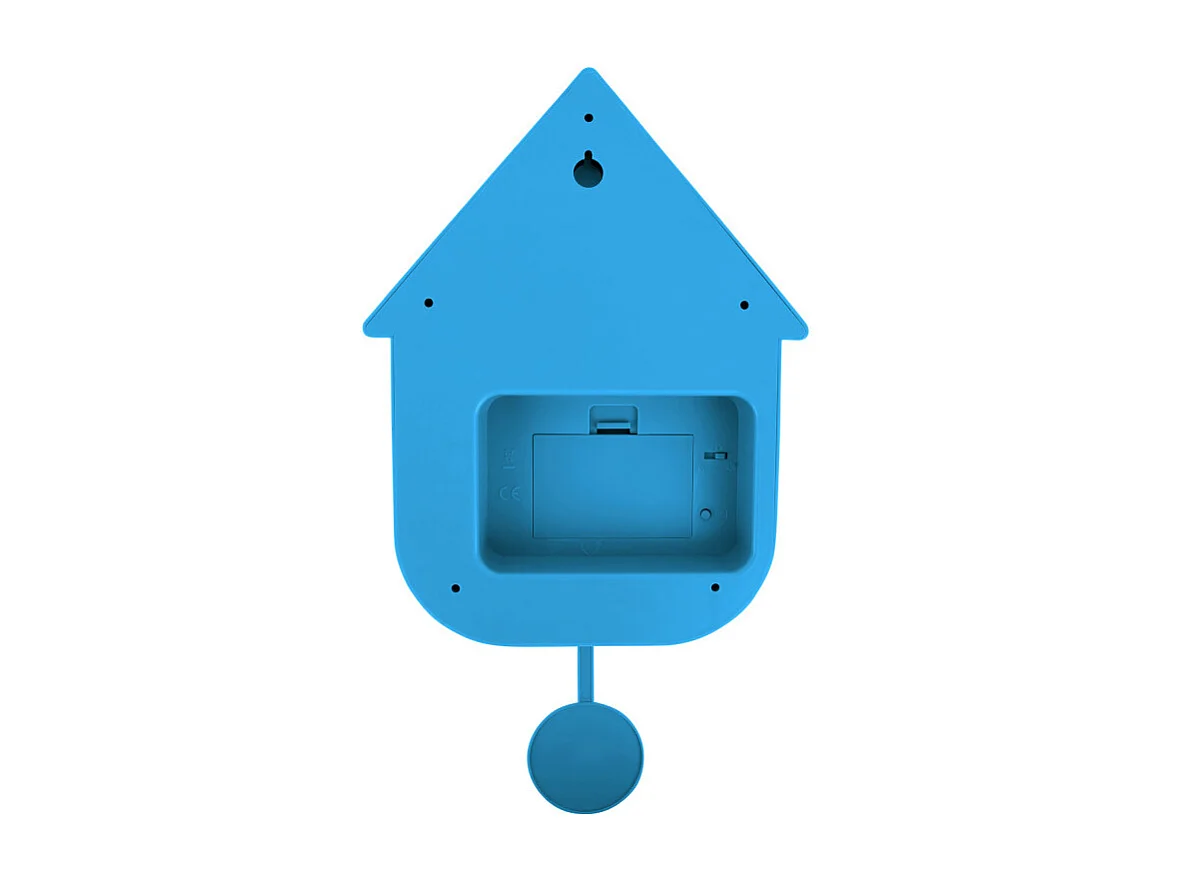 Wandklok Modern Cuckoo - Helderblauw