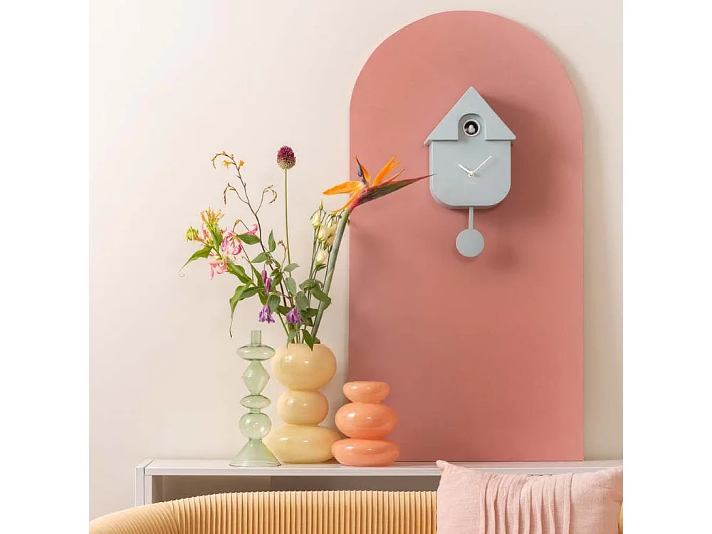 Wandklok Modern Cuckoo - Helderblauw