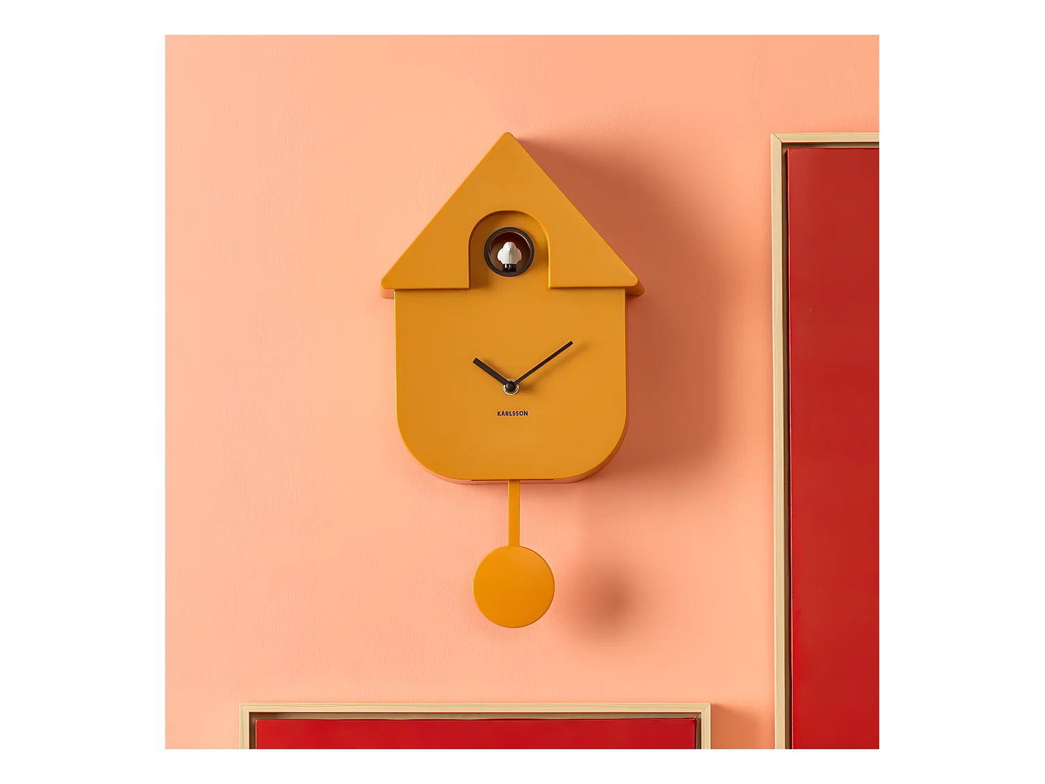 Wanduhr Modern Cuckoo - Ockergelb