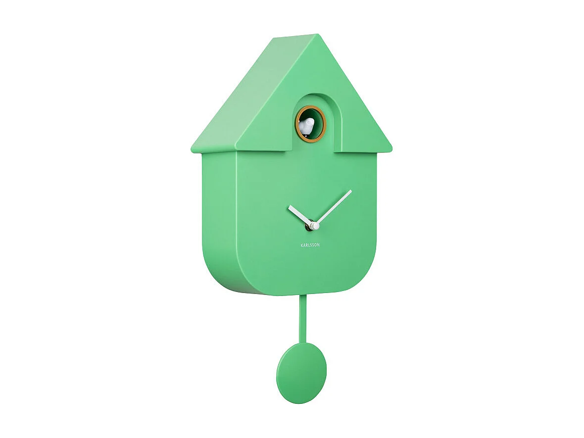 Wandklok Modern Cuckoo - Heldergroen