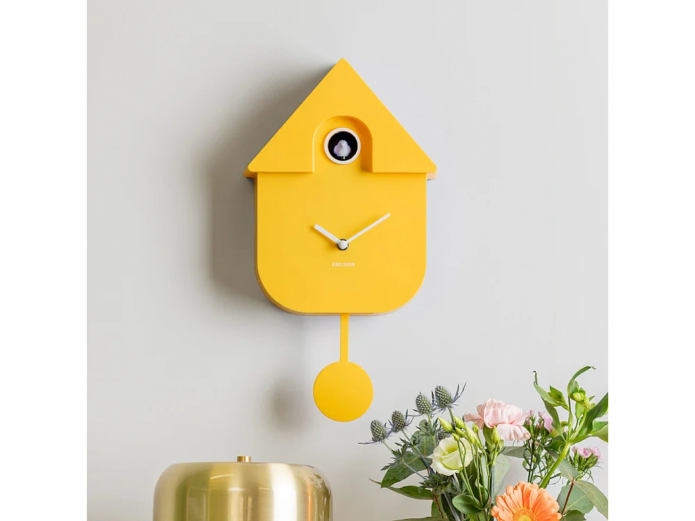 Modern Cuckoo - Horloge à pendule - Jaune chaud