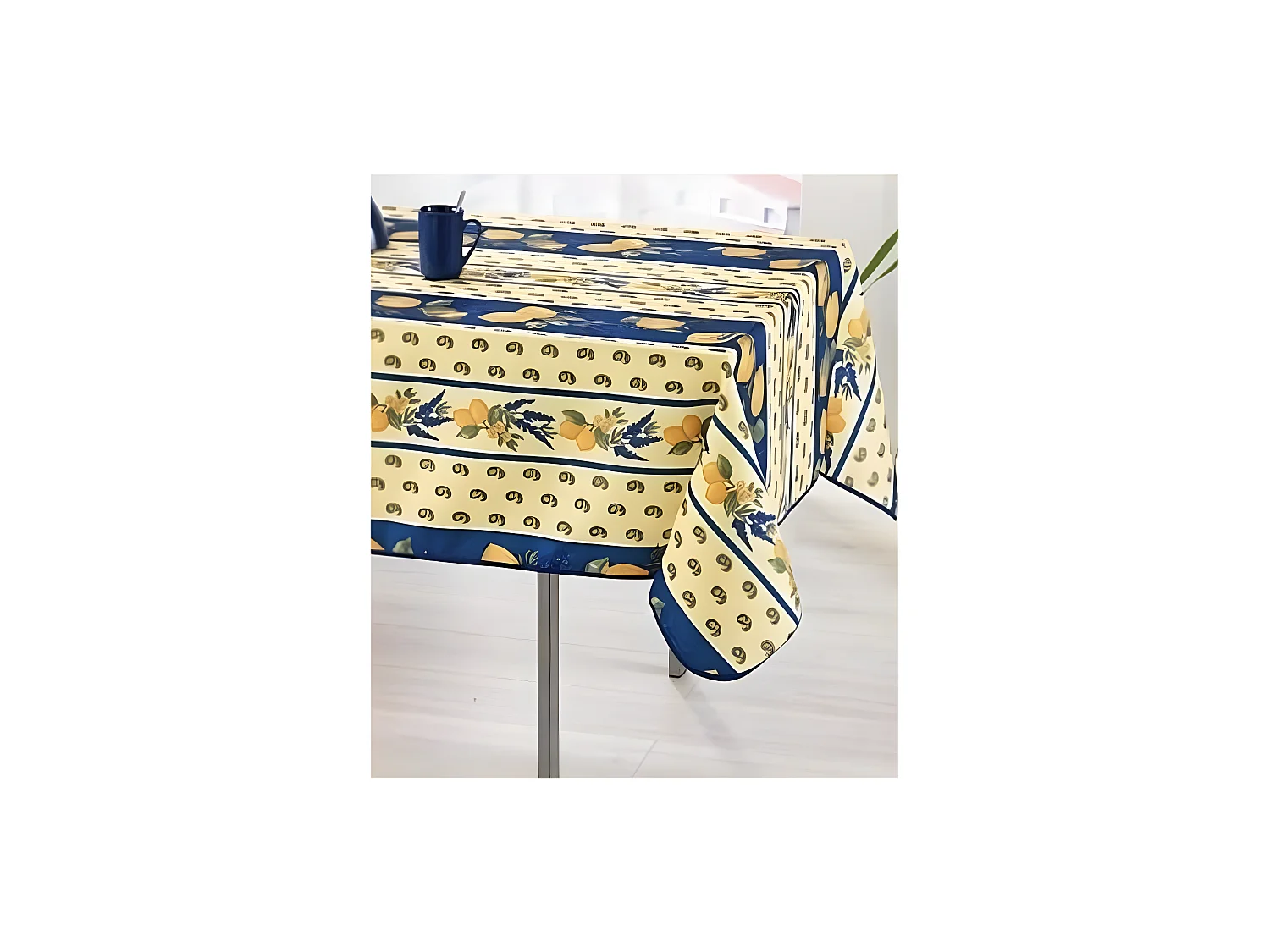 Nappe Provençale Rectangle Anti-Tâche 100% Polyester - Citron
