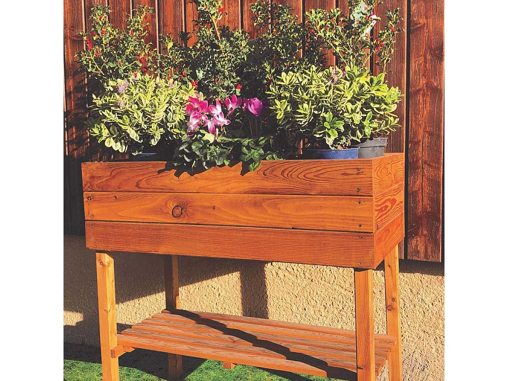 Potager sur pied en mélèze huilé 100 x 30 x 95 cm