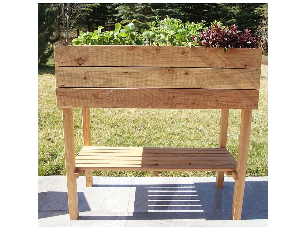 Potager sur pied en mélèze huilé 100 x 30 x 95 cm