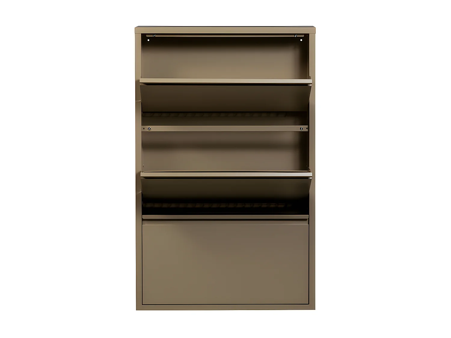 Sabine - Meuble à chaussures 3 portes en métal L66cm - Beige