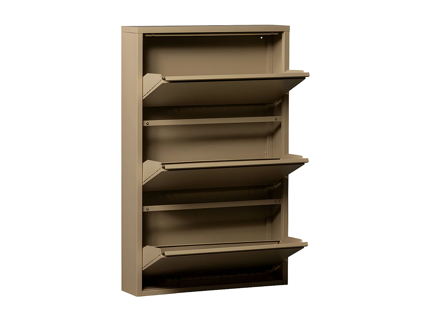 Sabine - Meuble à chaussures 3 portes en métal L66cm - Beige