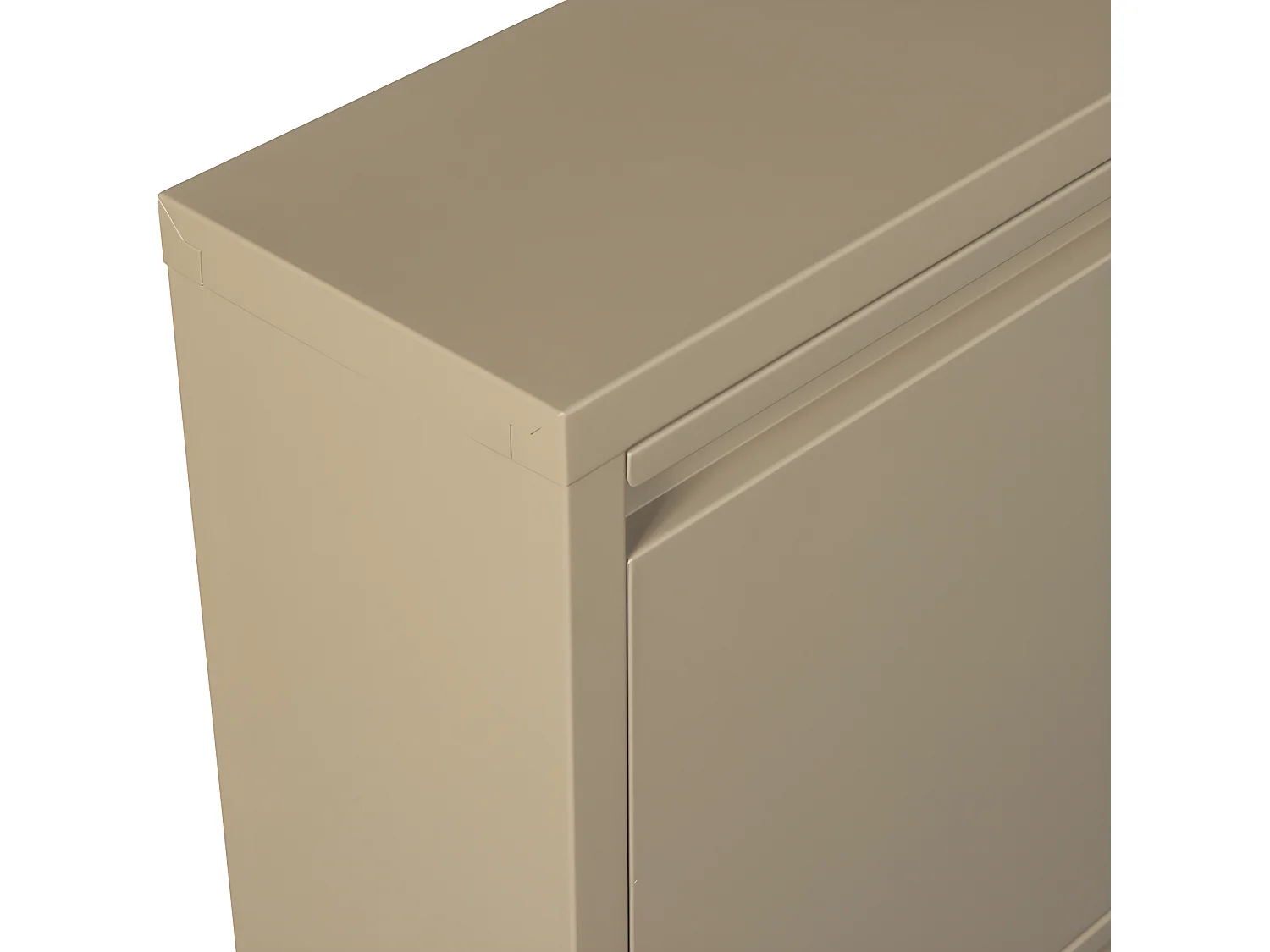 Sabine - Meuble à chaussures 3 portes en métal L66cm - Beige