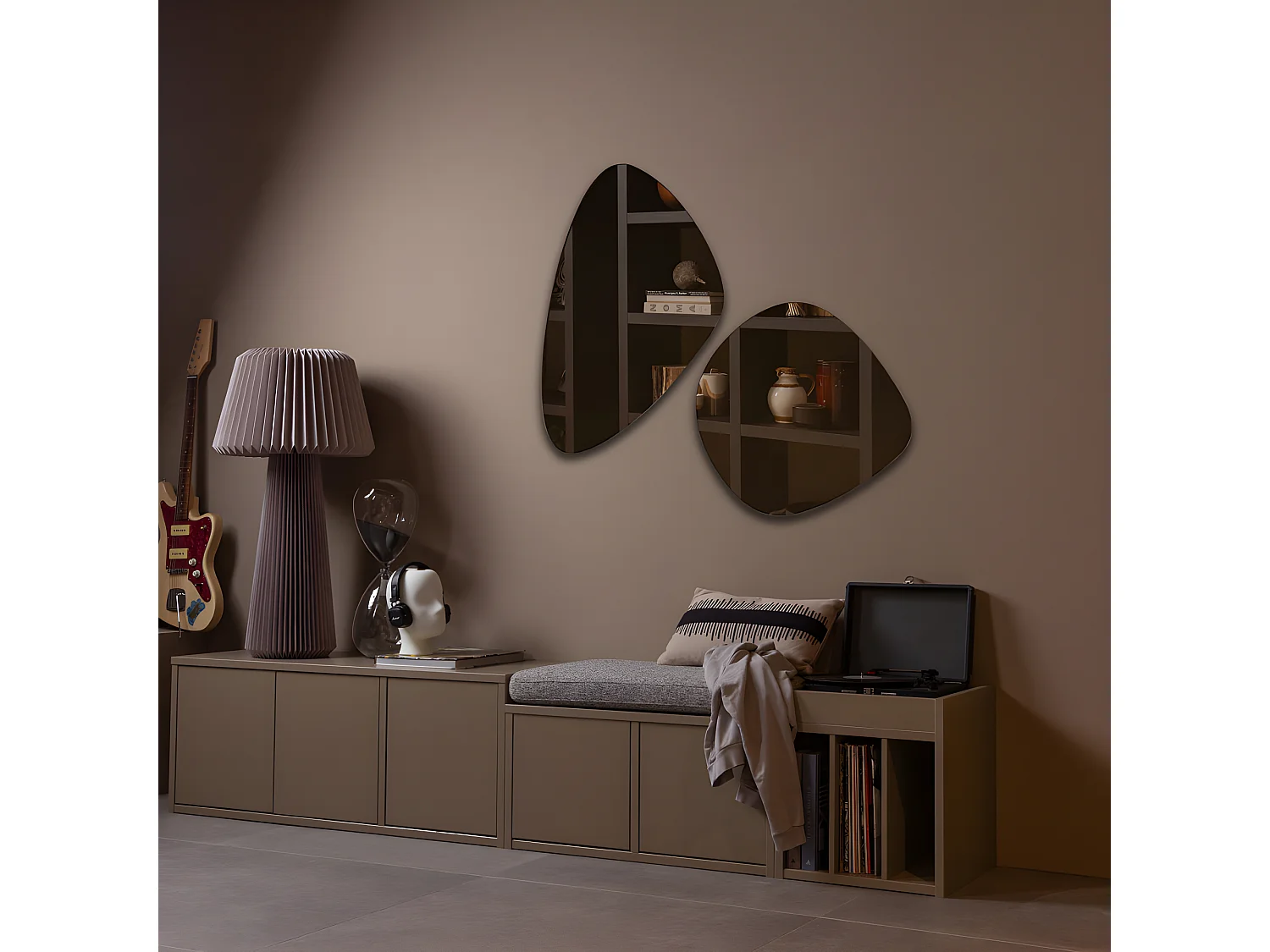 Turner - Banc d'entrée avec rangement chaussures en bois L80cm - Beige