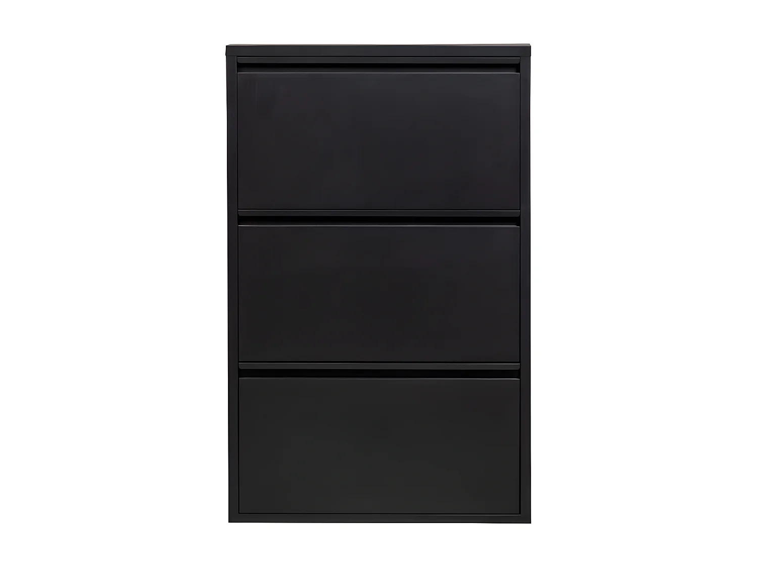 Sabine - Meuble à chaussures 3 portes en métal L66cm - Noir