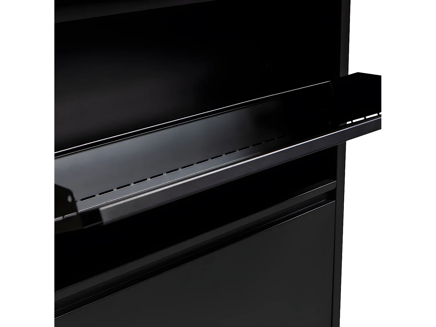 Sabine - Meuble à chaussures 3 portes en métal L66cm - Noir