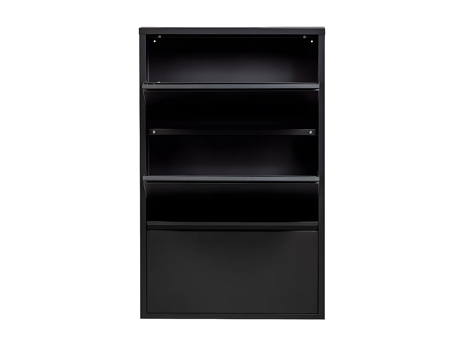 Sabine - Meuble à chaussures 3 portes en métal L66cm - Noir