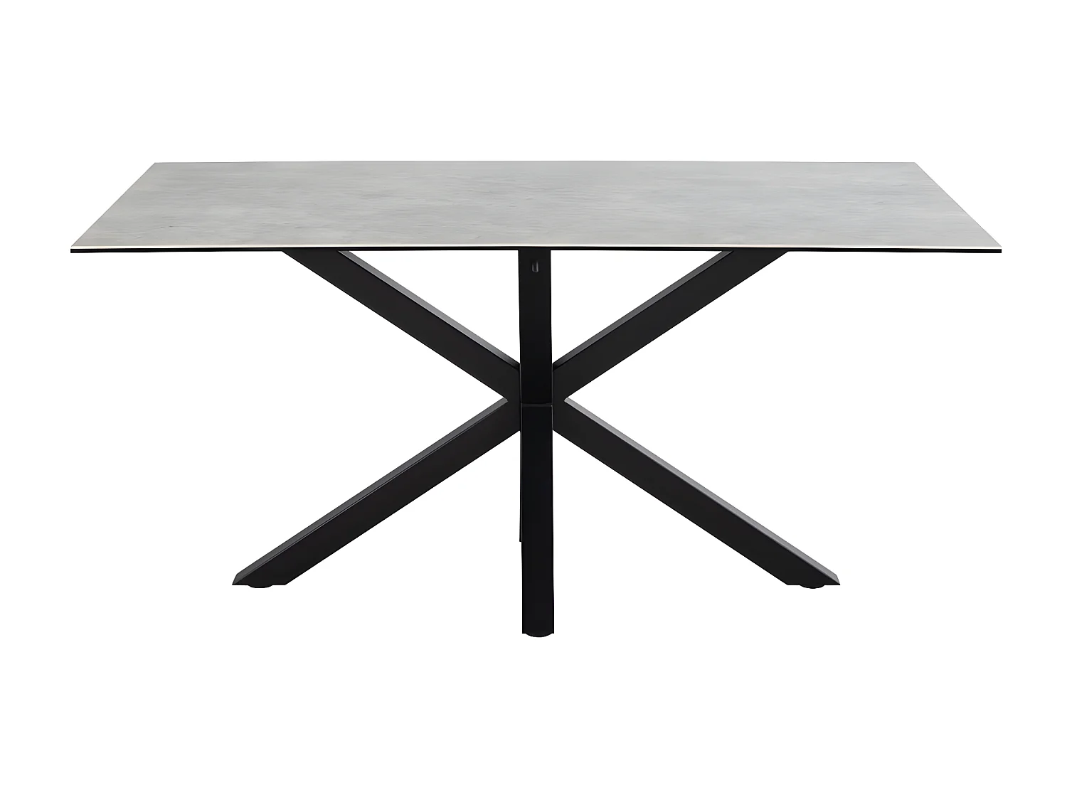 Eurame - Table à manger 6 personnes en céramique et métal - Gris