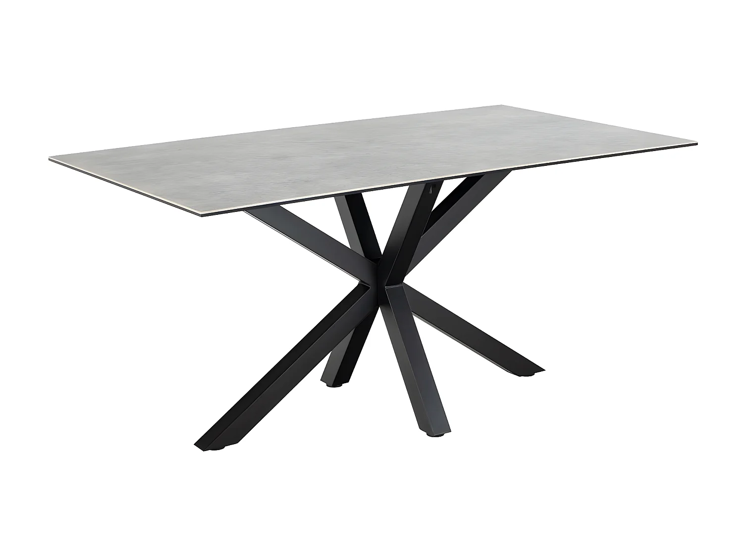 Eurame - Table à manger 6 personnes en céramique et métal - Gris