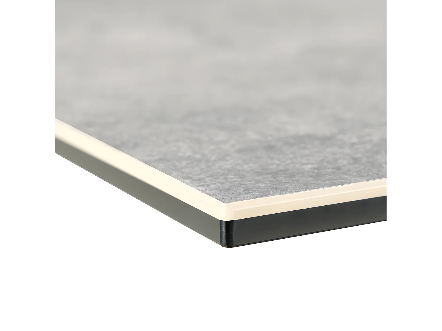 Eurame - Table à manger 6 personnes en céramique et métal - Gris