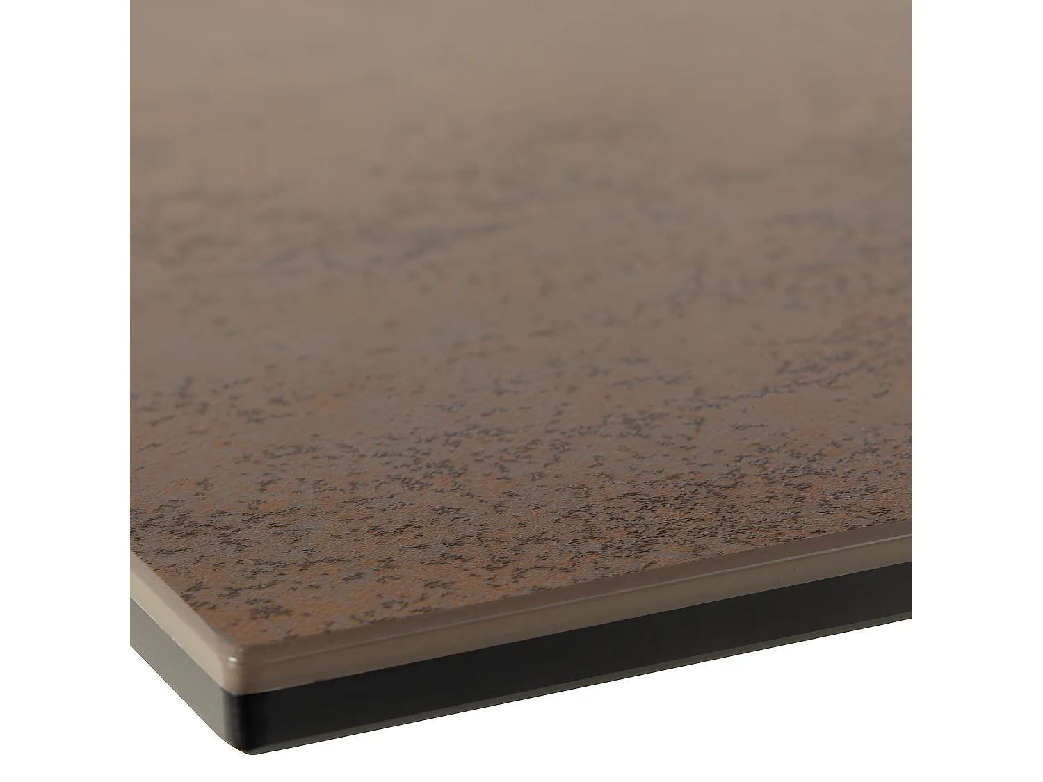 Eurame - Table à manger 6 personnes en céramique et métal - Marron