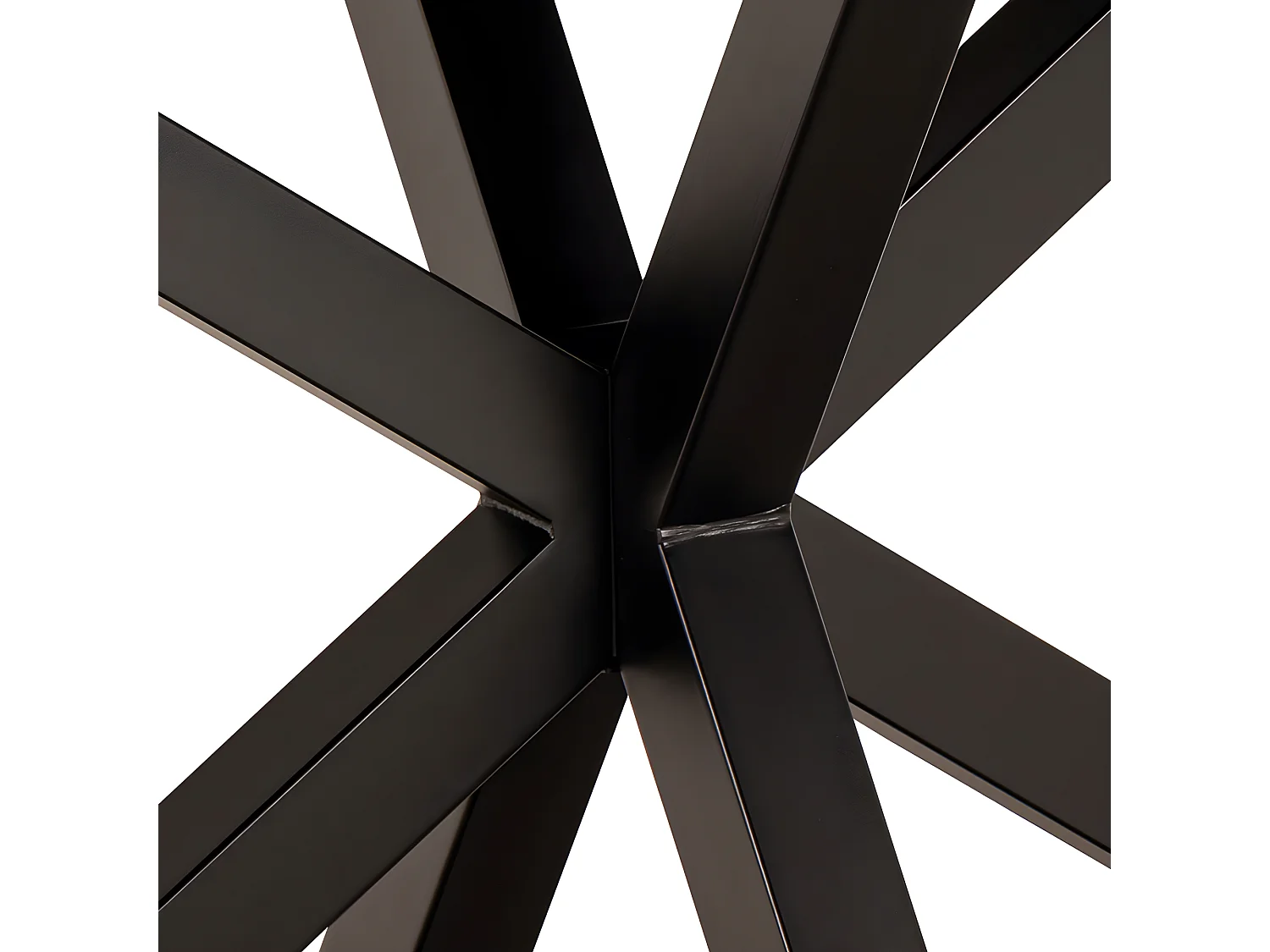 Eurame - Table à manger 6 personnes en céramique et métal - Marron