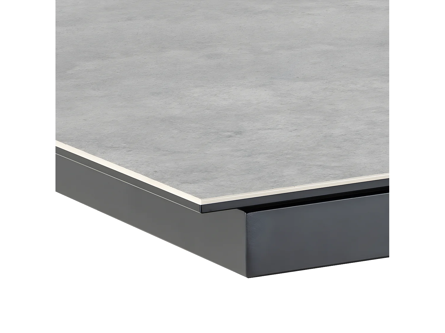 Eurame - Table à manger extensible 6 à 8 places en céramique et métal 168-210x90cm - Gris