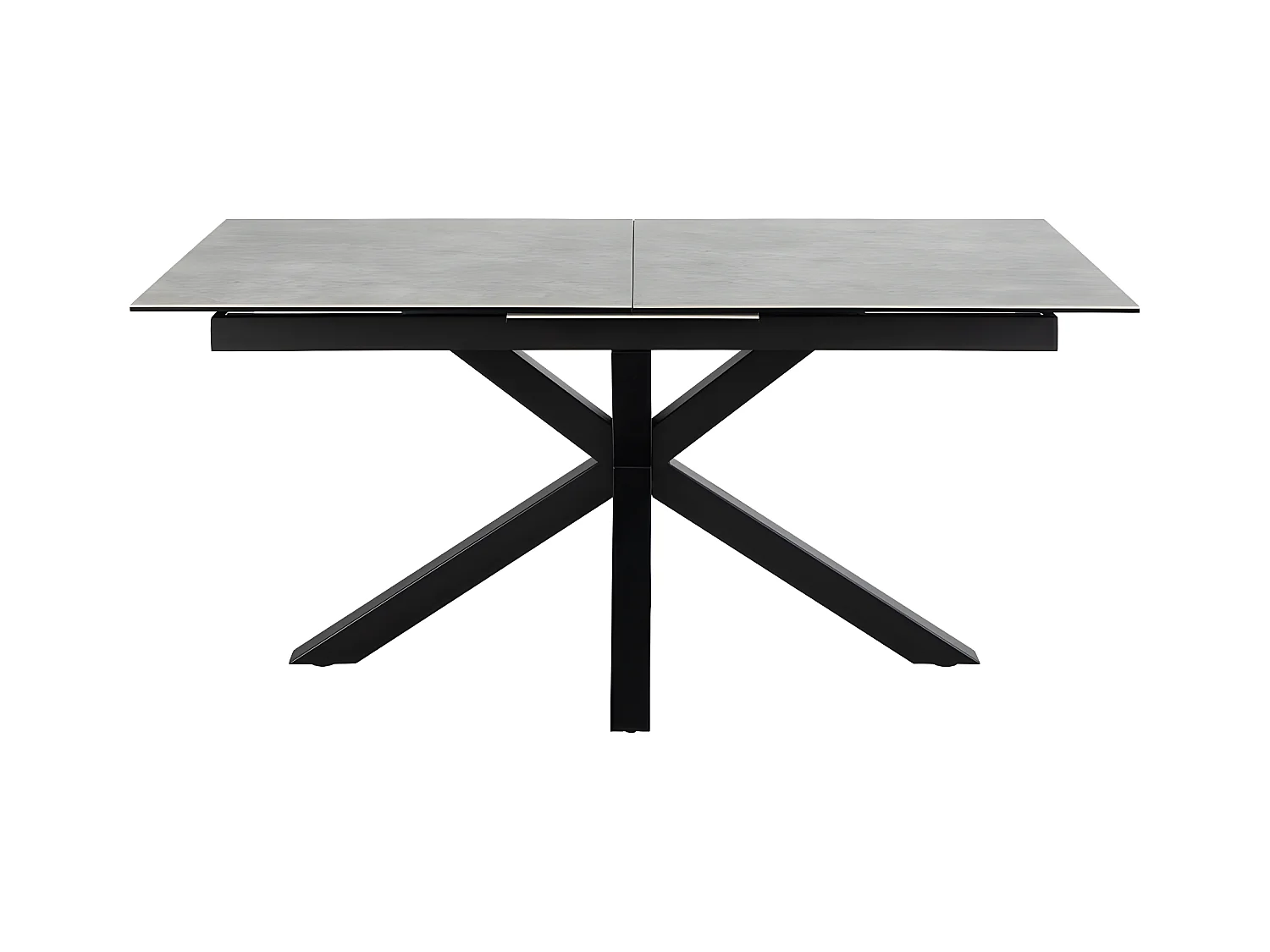 Eurame - Table à manger extensible 6 à 8 places en céramique et métal 168-210x90cm - Gris