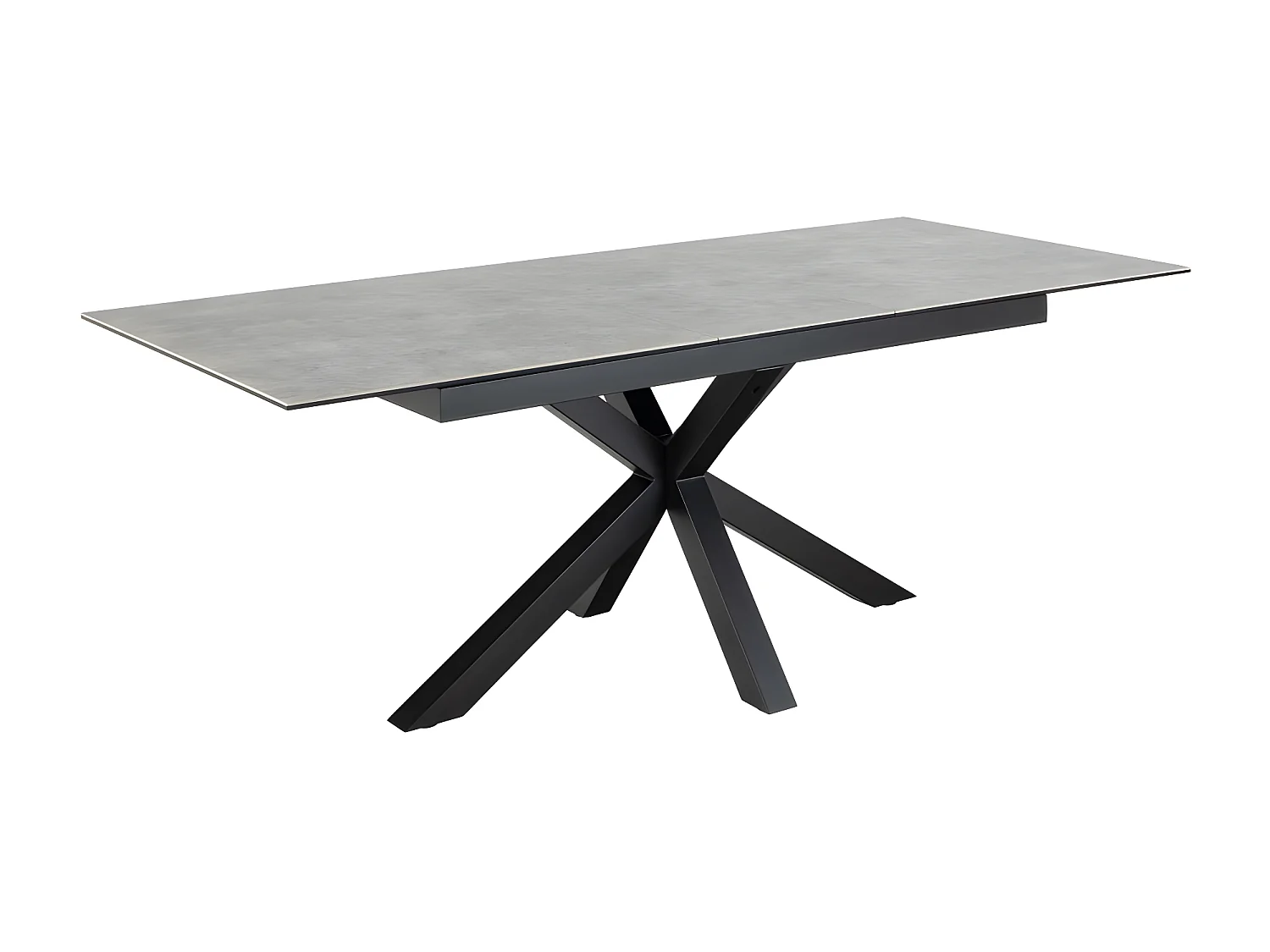 Eurame - Table à manger extensible 6 à 8 places en céramique et métal 168-210x90cm - Gris