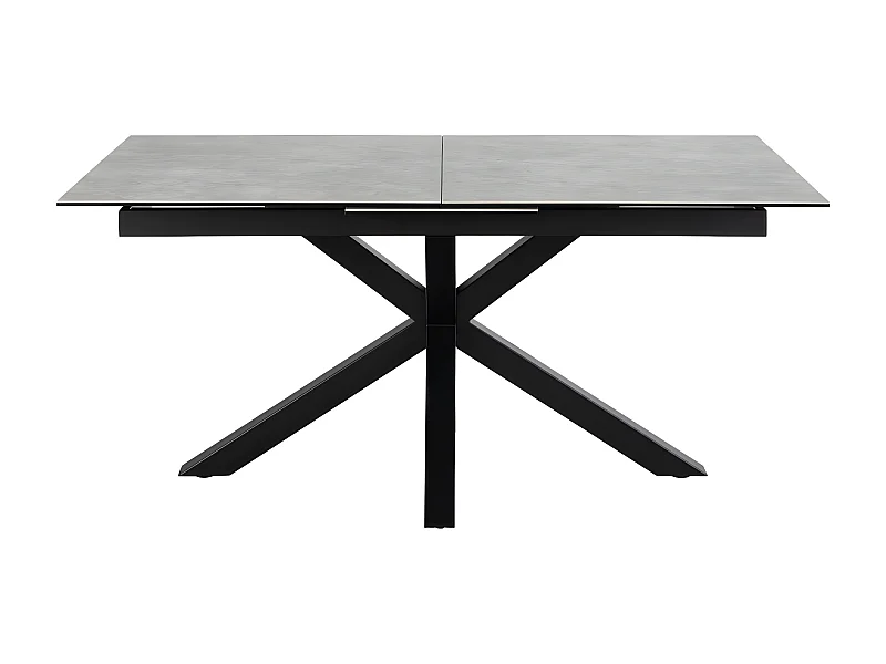 Eurame - Table à manger extensible 6 à 8 places en céramique et métal 168-210x90cm - Gris