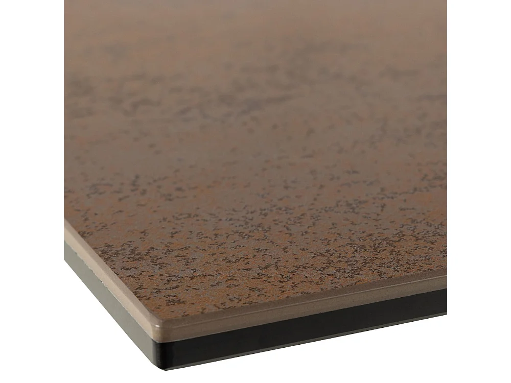 Eurame - Table à manger extensible 6 à 8 places en céramique et métal 168-210x90cm - Marron