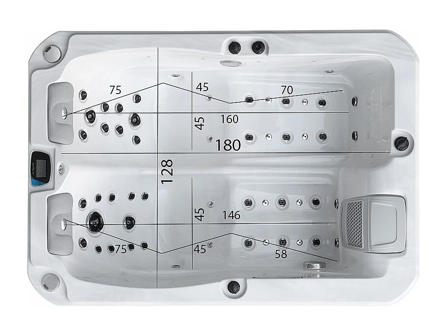 Spa 2 places allongées Archipel® GT2 PRO MAX BLANC NACRÉ - Spa Thérapeutique Balboa 210x148