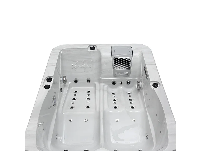 Spa 2 places allongées Archipel® GT2 PRO MAX BLANC MARBRE LED - Spa Thérapeutique Balboa 210x148