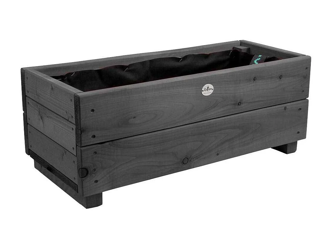 Jardinière en mélèze Moline 60 x 22 x 20 cm Cérusé noir