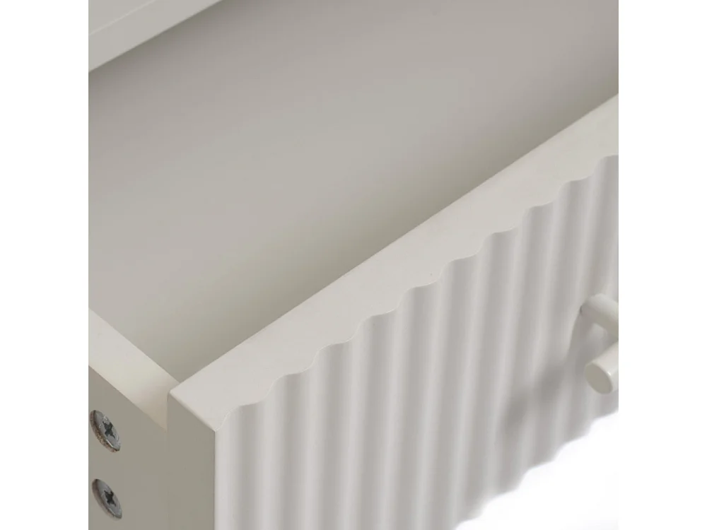 Jura - Meuble TV 2 portes 1 tiroir en bois et métal L140cm - Grège