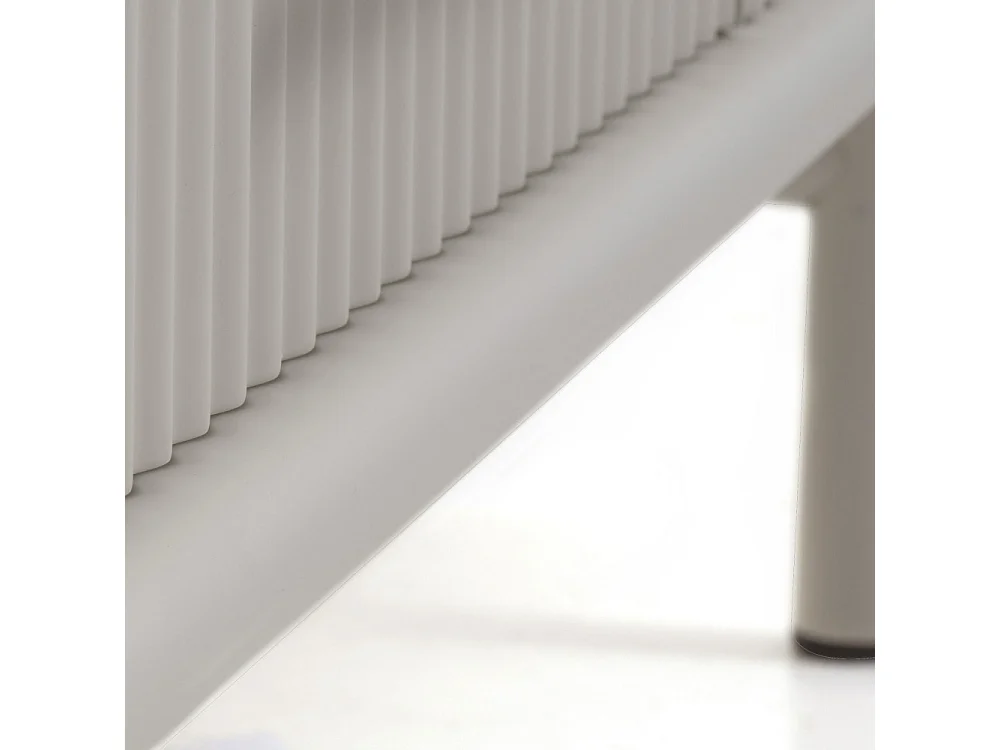 Jura - Meuble TV 2 portes 1 tiroir en bois et métal L140cm - Grège