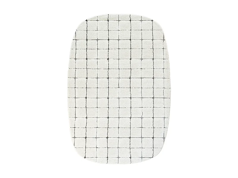 Byron VI - Tapis contemporain ovale -  Écru - 200x290cm