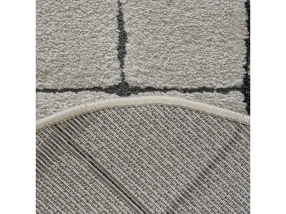 Byron VI - Tapis contemporain ovale -  Écru - 200x290cm